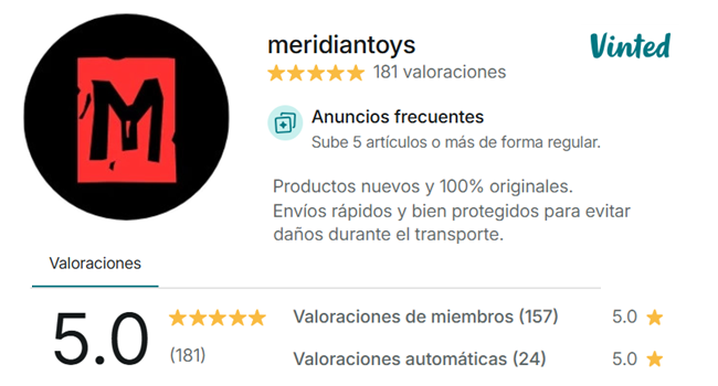 meridian toys buenas valoraciones en vinted